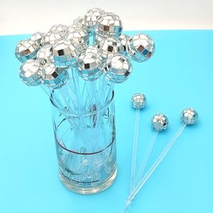 Disco Ball Drink Stirrer Round Top Swizzle Sticks 80 pieces